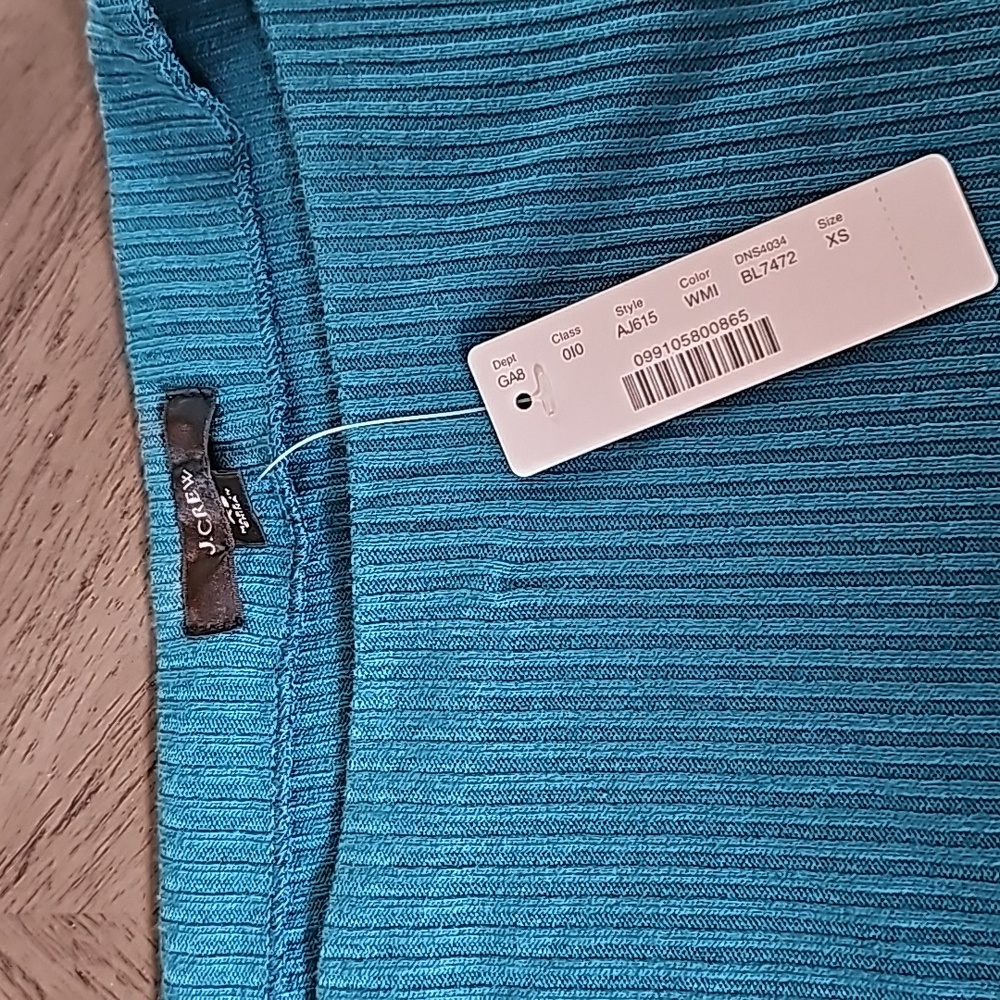 J.Crew Teal Rib Knit Sweater - Picture 5 of 6